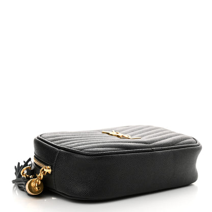 Saint Laurent Grain De Poudre Matelasse Monogram Mini Lou Camera Bag Black 4 of 11