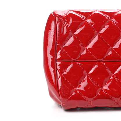 Chanel Patent Quilted Small Just Mademoiselle Bowling Bag Red 8 of 9