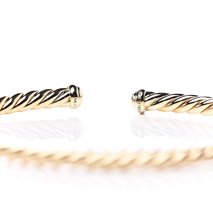 David Yurman 18K Yellow Gold 4mm Cablespira Bracelet 4 of 5