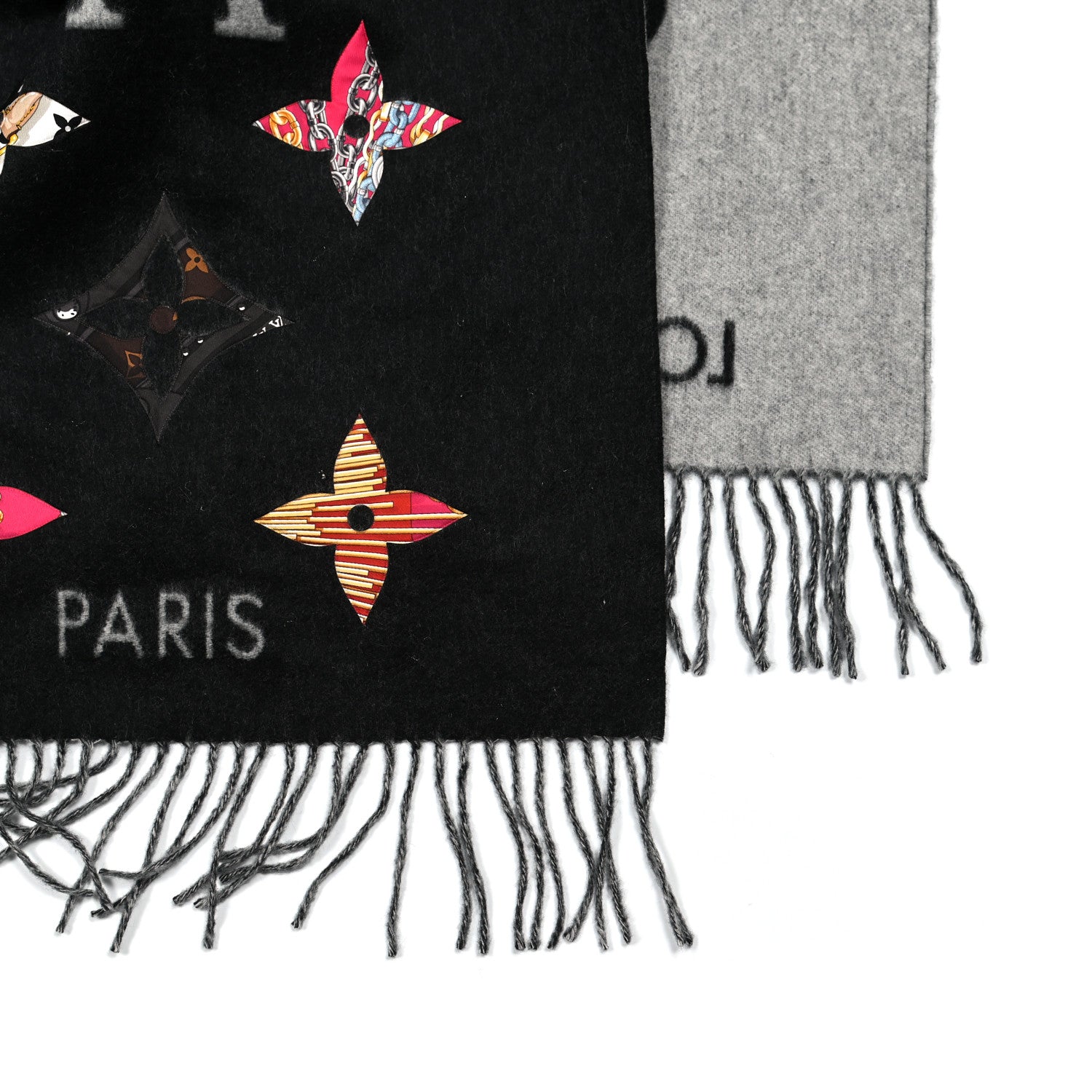 Louis Vuitton Cashmere Monogram Reykjavik Scarf Black 3 of 4