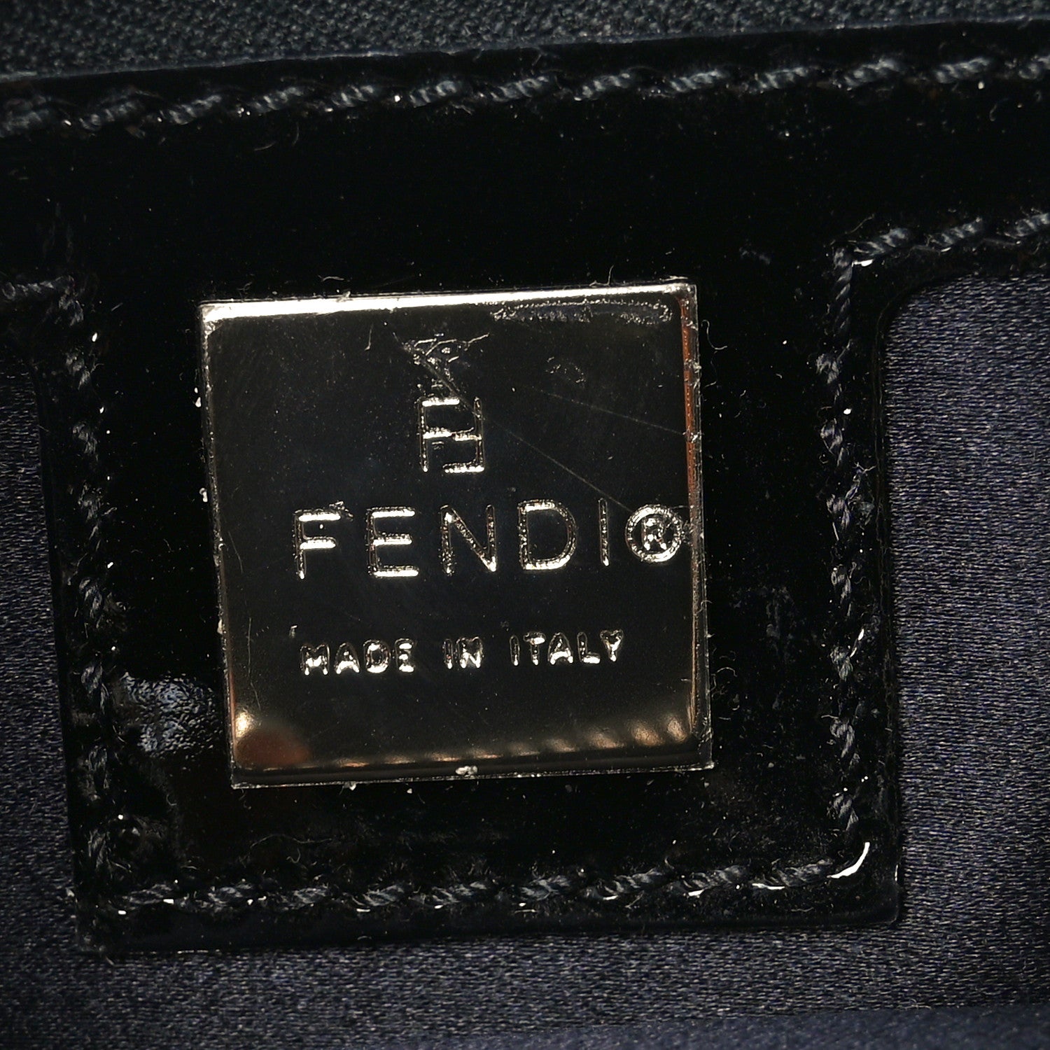 Fendi Nylon Patent Half Moon Baguette Black Multicolor 6 of 9