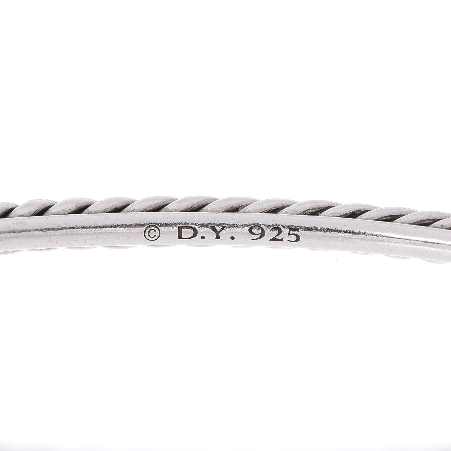 David Yurman Sterling Silver 4mm Cable Classics Bangle Bracelet 3 of 4