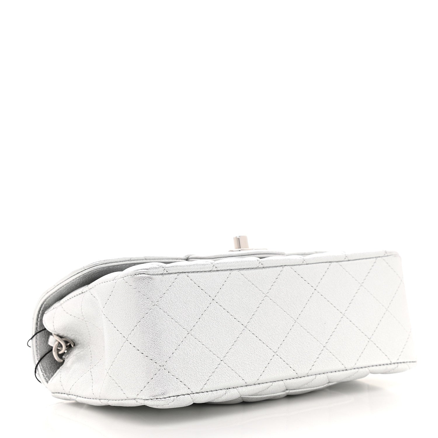Chanel Metallic Lambskin Quilted Mini Rectangular Flap Silver 4 of 9
