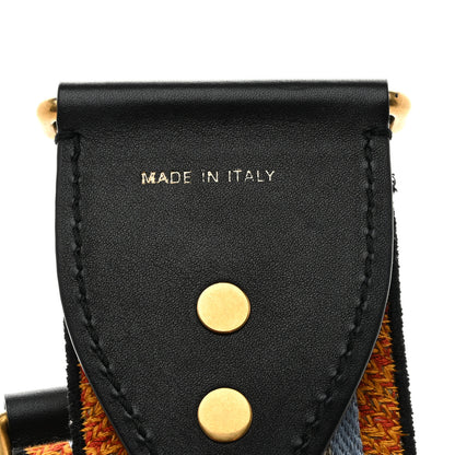 Christian Dior Canvas Embroidered Shoulder Strap Orange Multicolor 3 of 5