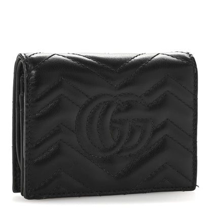 Gucci Calfskin Matelasse GG Marmont Card Case Wallet Black 3 of 6
