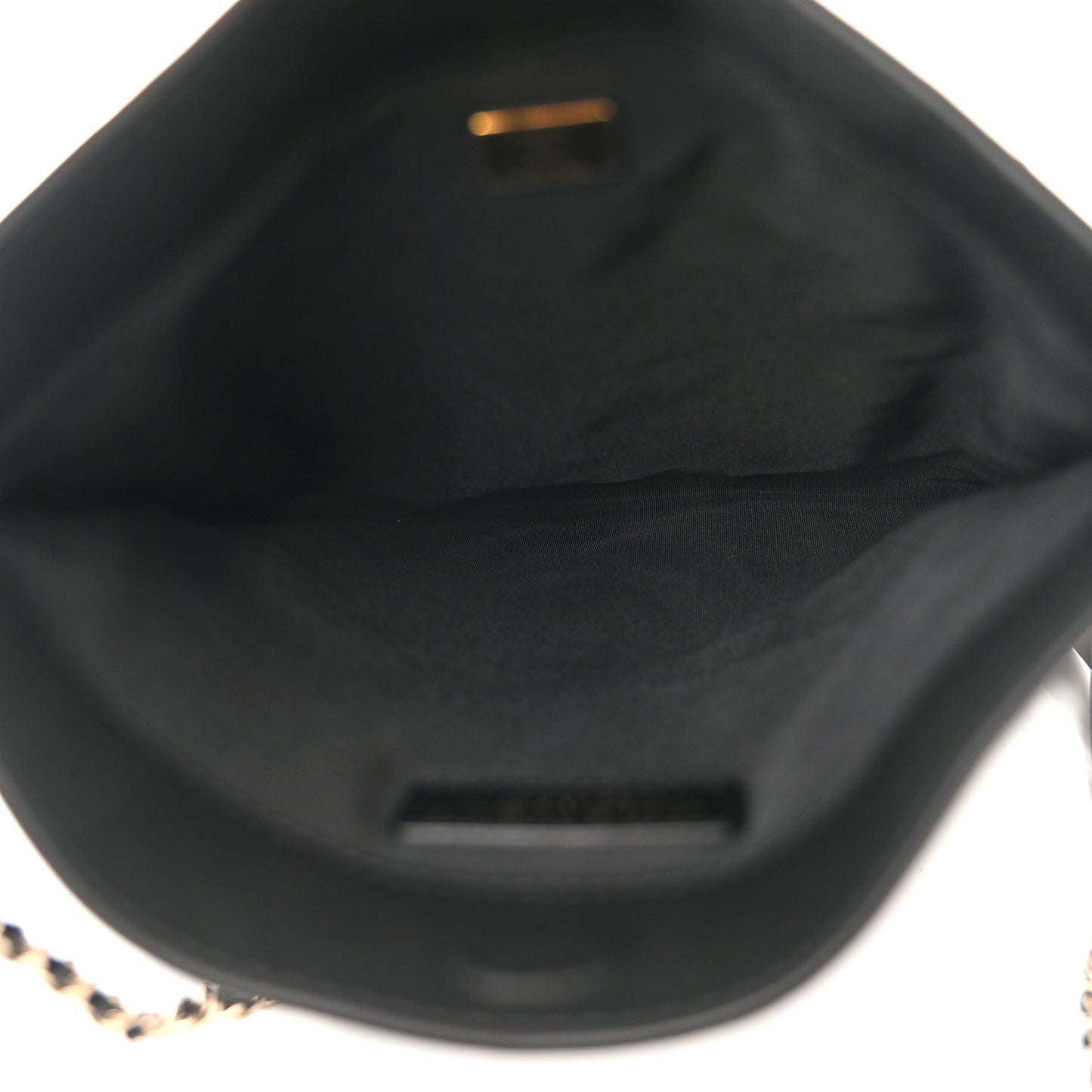 Calfskin Quilted Fringe Small Shopping Bag Black