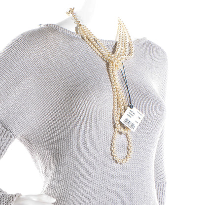 Chanel Pearl Beaded CC Lariat Necklace Gold 2 of 5