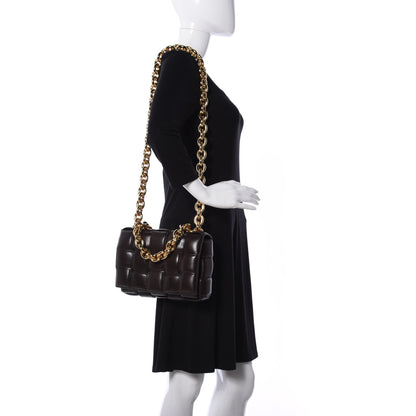 Bottega Veneta Lambskin Maxi Intreccio Padded Chain Cassette Crossbody Bag Black 2 of 9