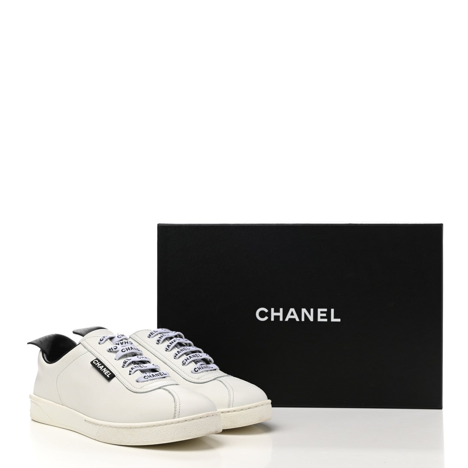 Chanel Calfskin CC Womens Sneakers 38.5 White 11 of 11