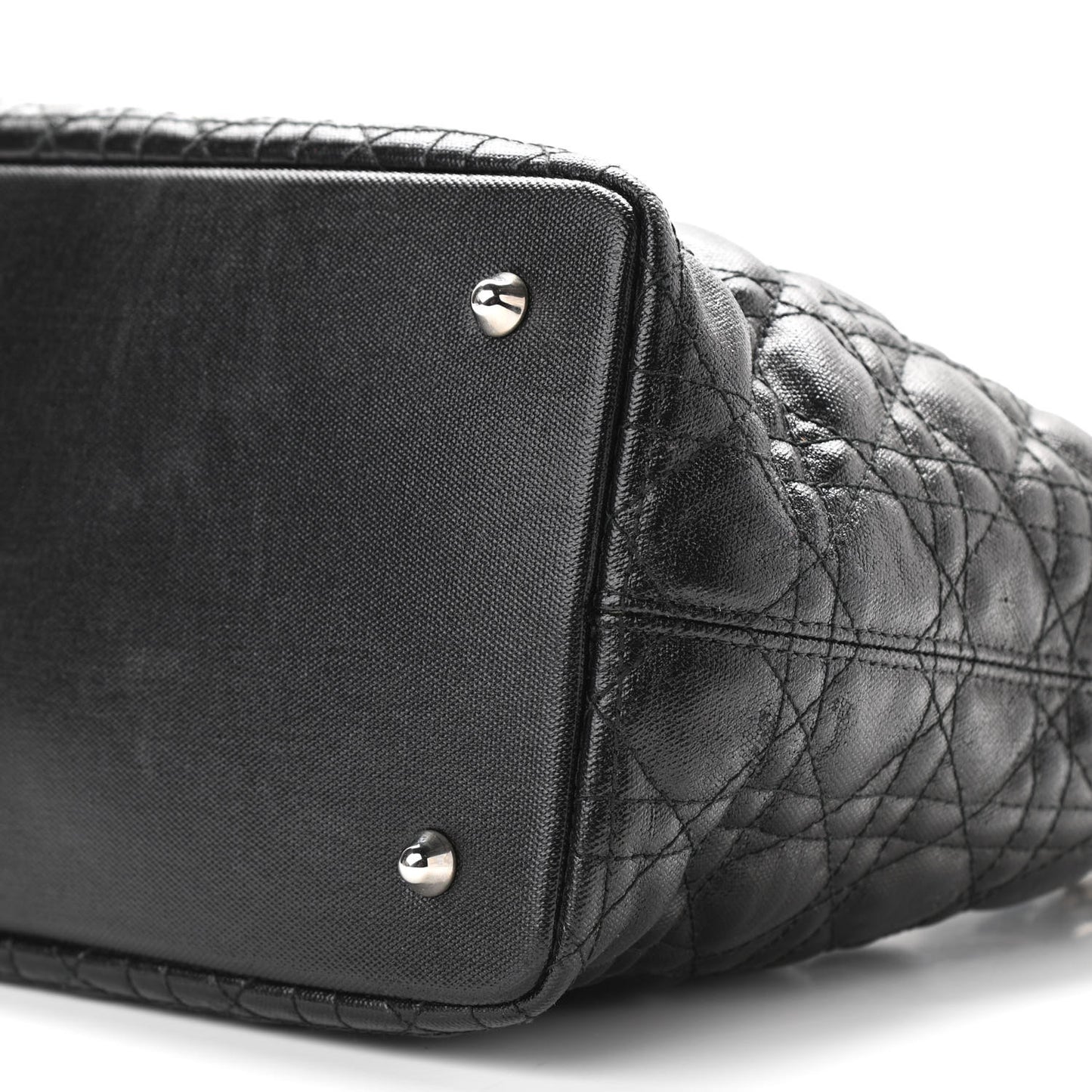 Coated Canvas Cannage Small Panarea Tote Black