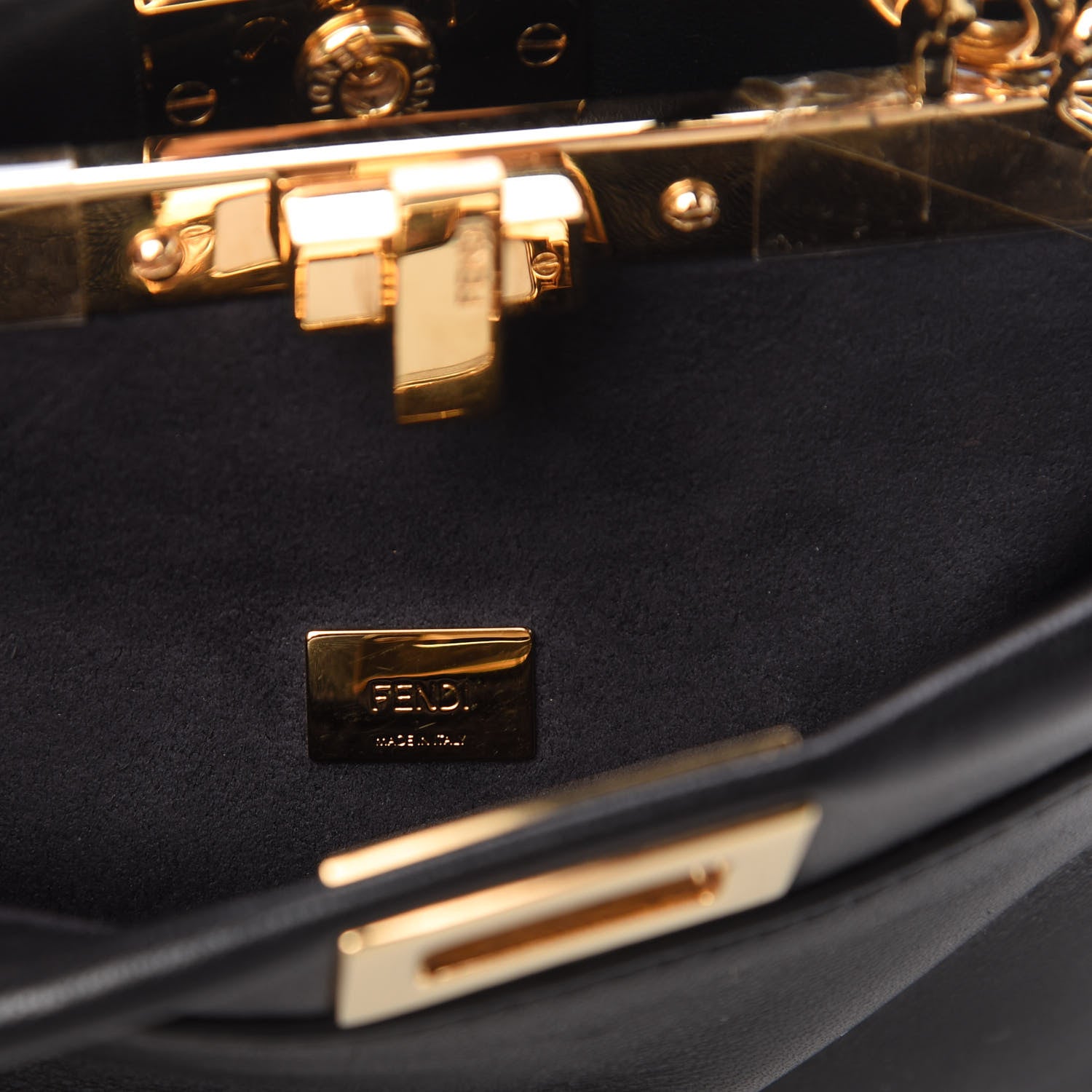Fendi Nappa Micro Peekaboo Iconic Satchel Black 8 of 9