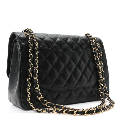 Chanel Caviar Quilted Jumbo Double Flap Black 3 of 10