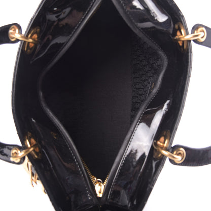 Christian Dior Patent Cannage Large Lady Dior Black 5 of 10