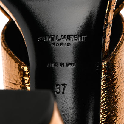 Saint Laurent Metallic Supercrack Calfskin LouLou 95 Mule Sandals 37 Chestnut 8 of 9