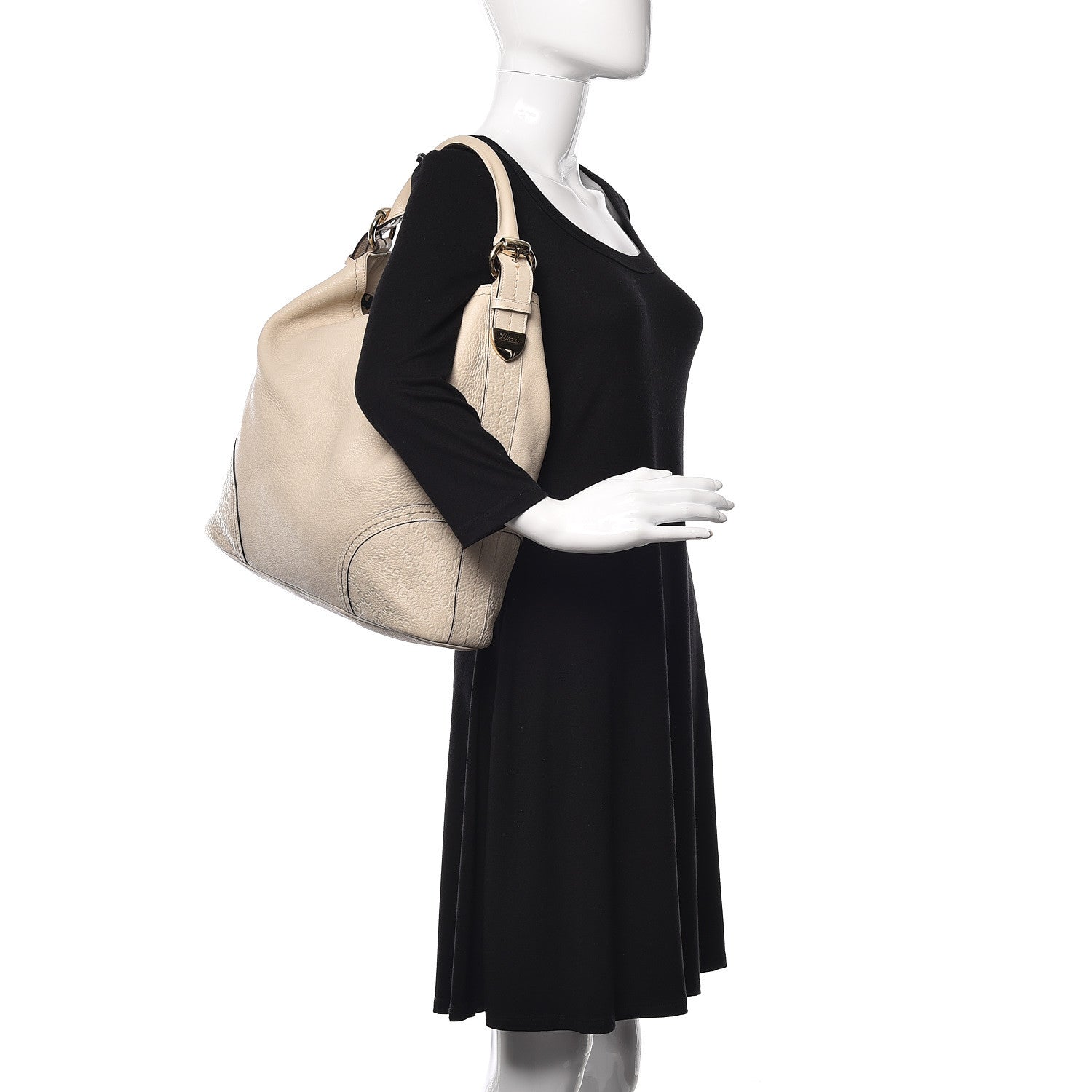 Gucci Calfskin Guccissima Trim Large Signoria Hobo Ivory 2 of 19