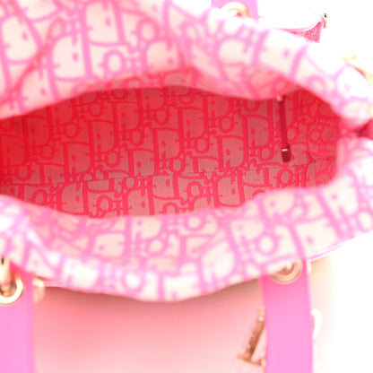 Christian Dior Wicker Oblique Medium Lady Dior Bag Fluorescent Pink 5 of 9