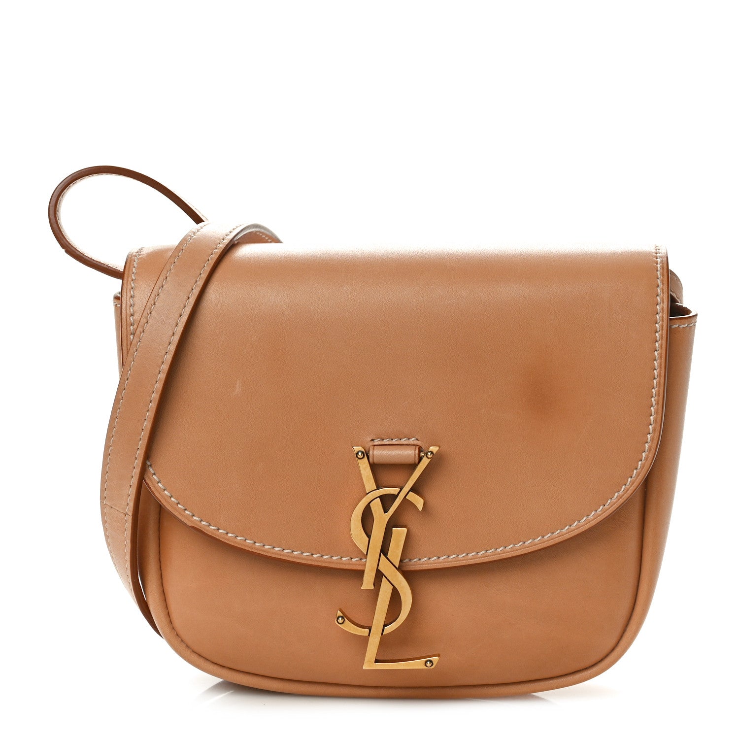 Saint Laurent Smooth Vintage Calfskin Small Kaia Satchel Brown Gold 1 of 10