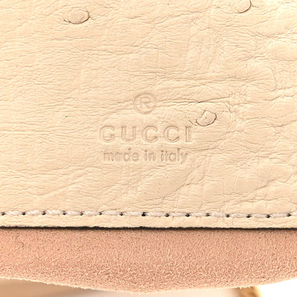 Gucci Ostrich Mini GG Marmont 2.0 Bucket Bag White 6 of 11
