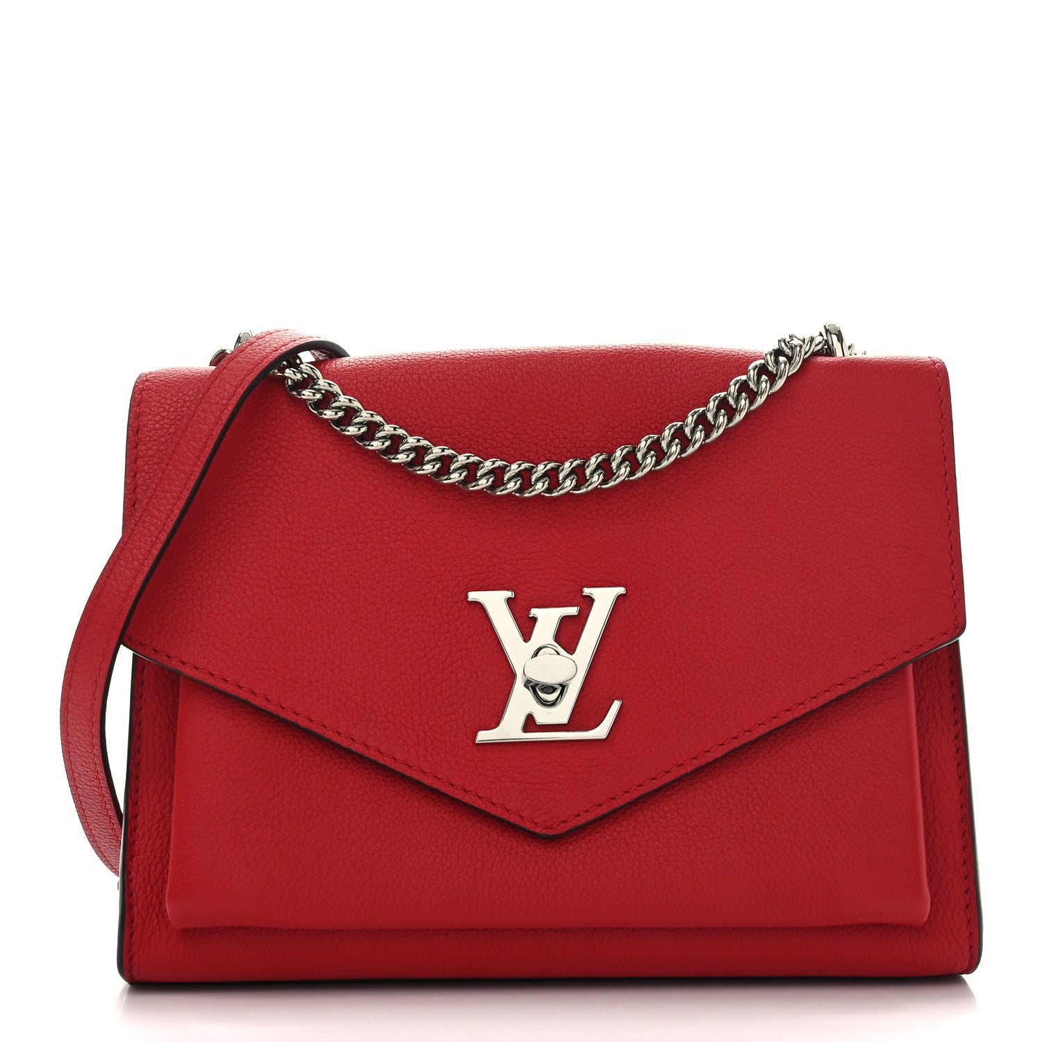 Louis Vuitton Soft Calfskin Mylockme Chain Bag BB Rubis 1 of 10