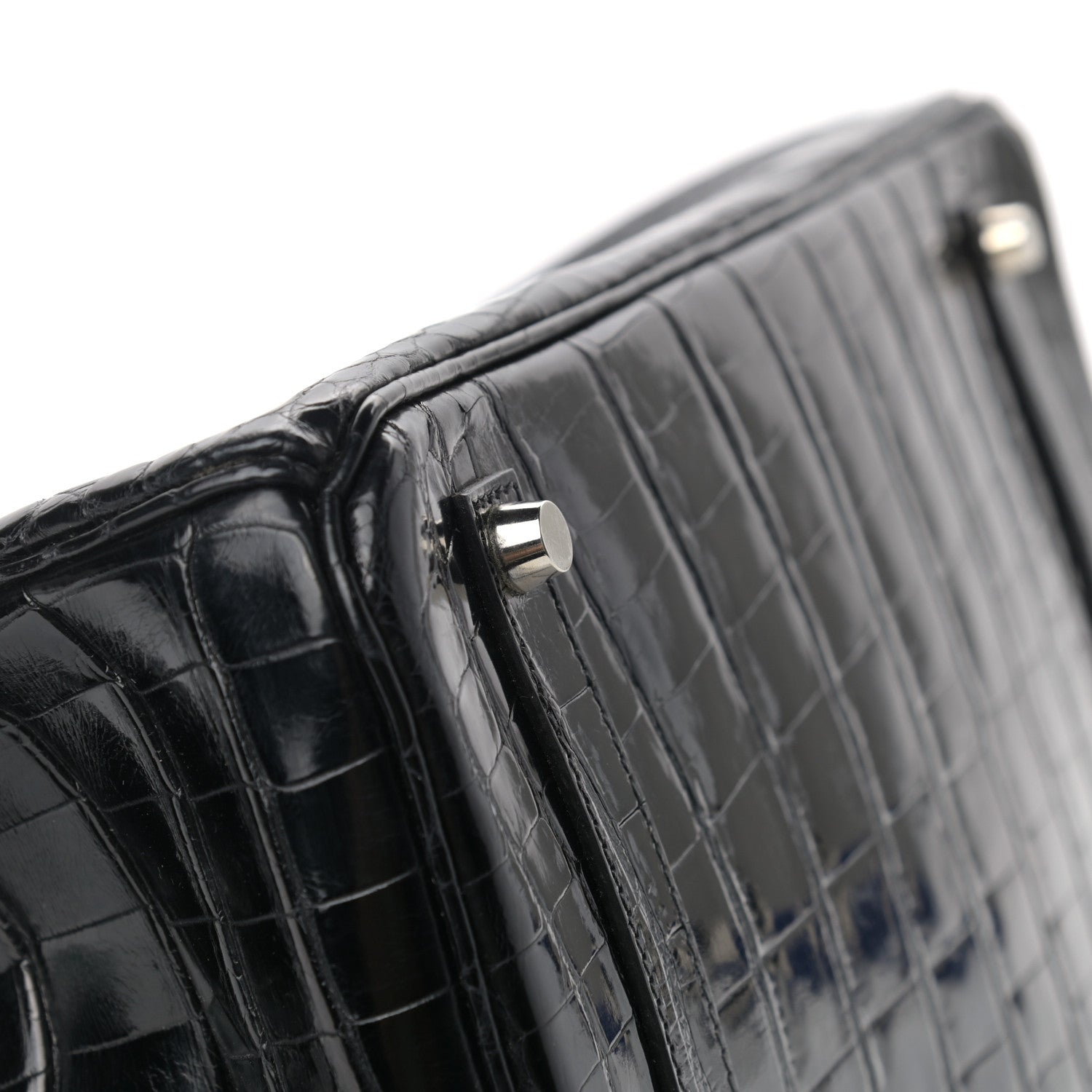 Hermes Shiny Niloticus Crocodile Birkin 35 Black 8 of 37