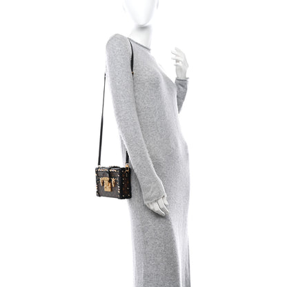 Louis Vuitton LOUIS VUITTON Monogram Studded Petite Malle Black 2 of 17