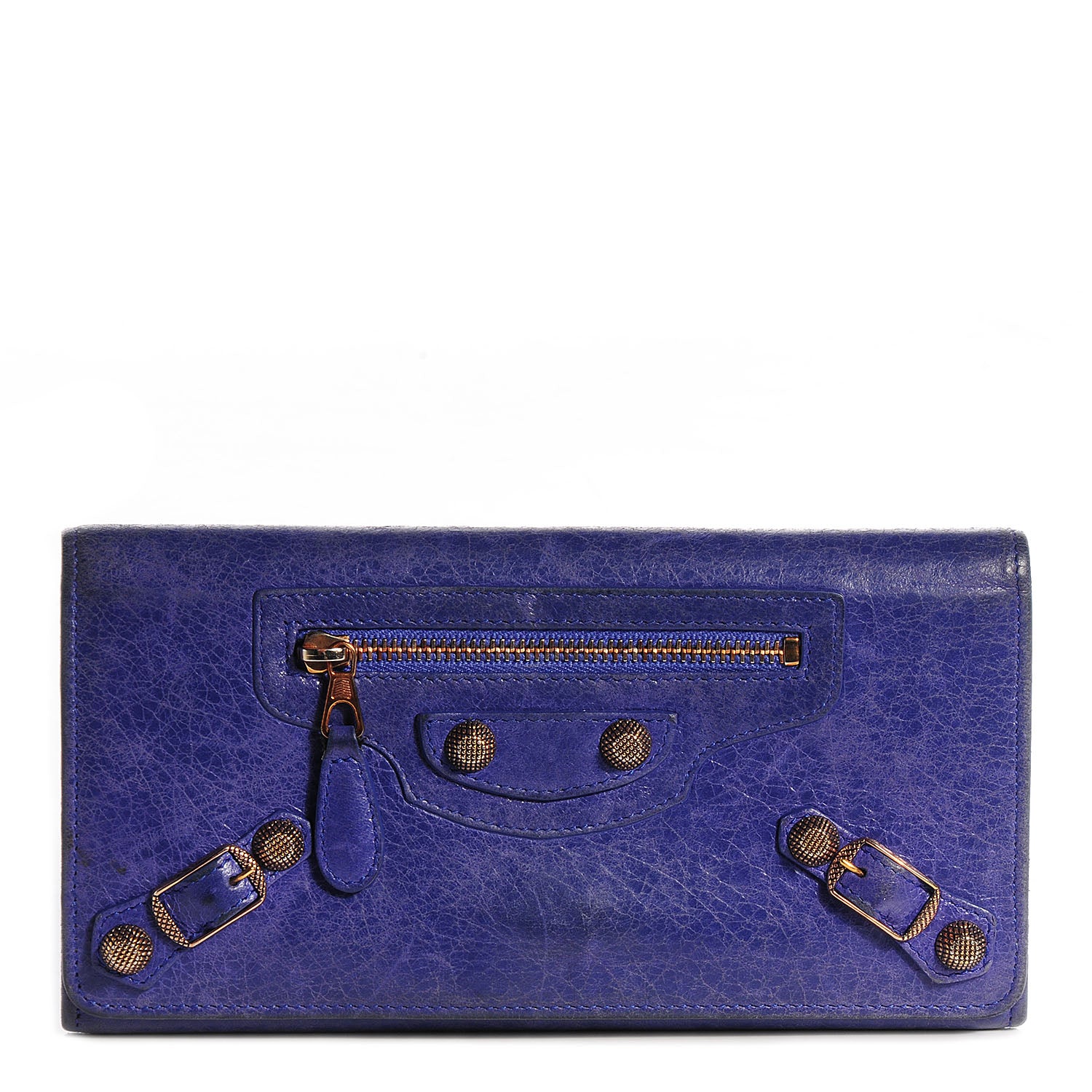 Balenciaga Agneau Giant 12 Rose Gold Hardware Money Wallet Bleu Lavande 1 of 9