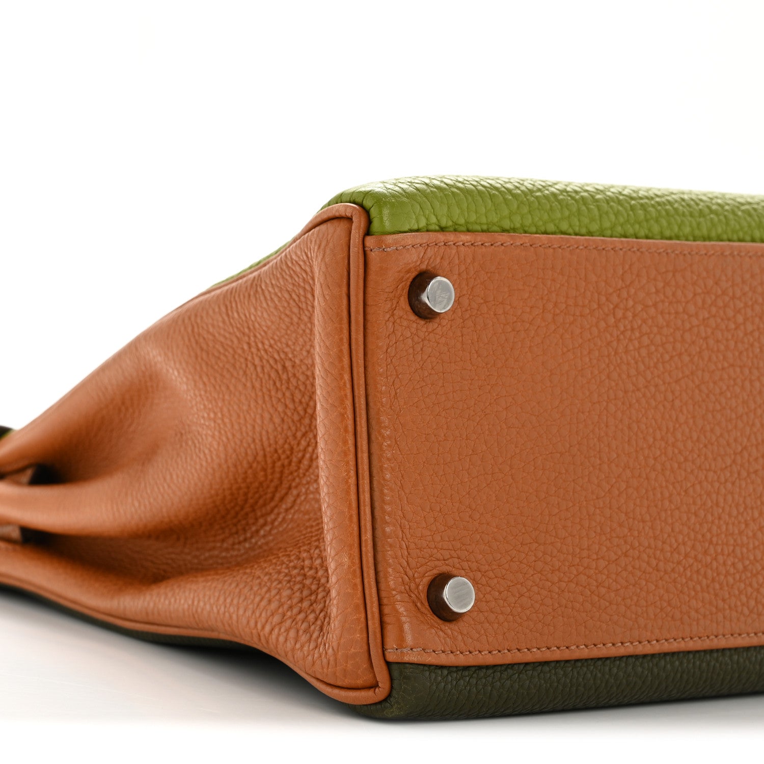 Hermes Fjord Togo Tri-Color Kelly Retourne 32 Vert Anis Gold Vert Olive 9 of 15