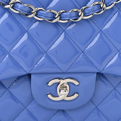 Chanel Patent Quilted Jumbo Double Flap Blue 8 of 11