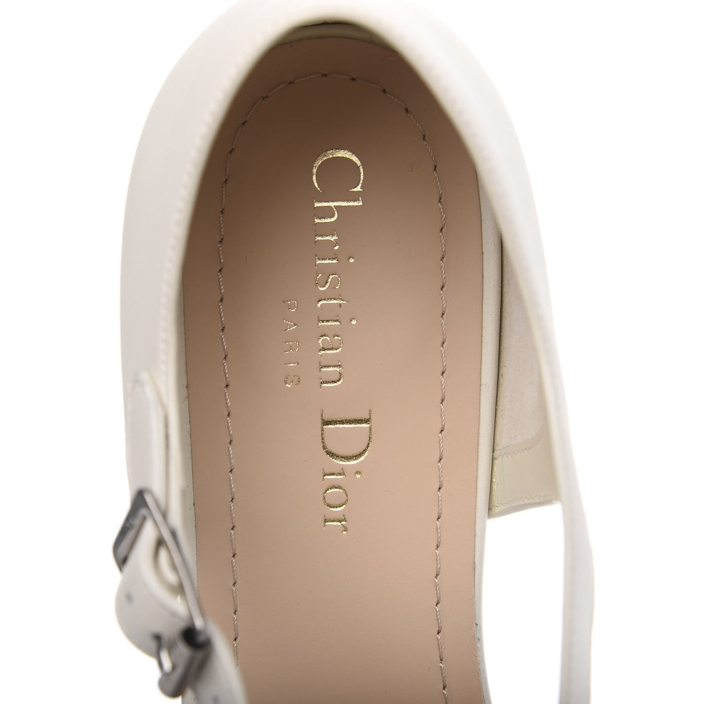 Calfskin Sauvage Ballerina Flat 39.5 Ivory