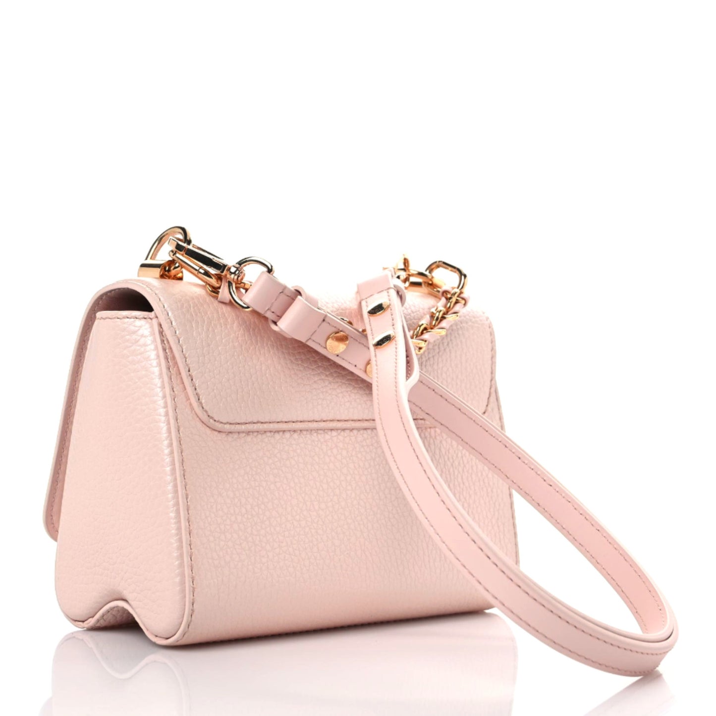 Iridescent Grained Calfskin Summer Splash Twist PM Pink