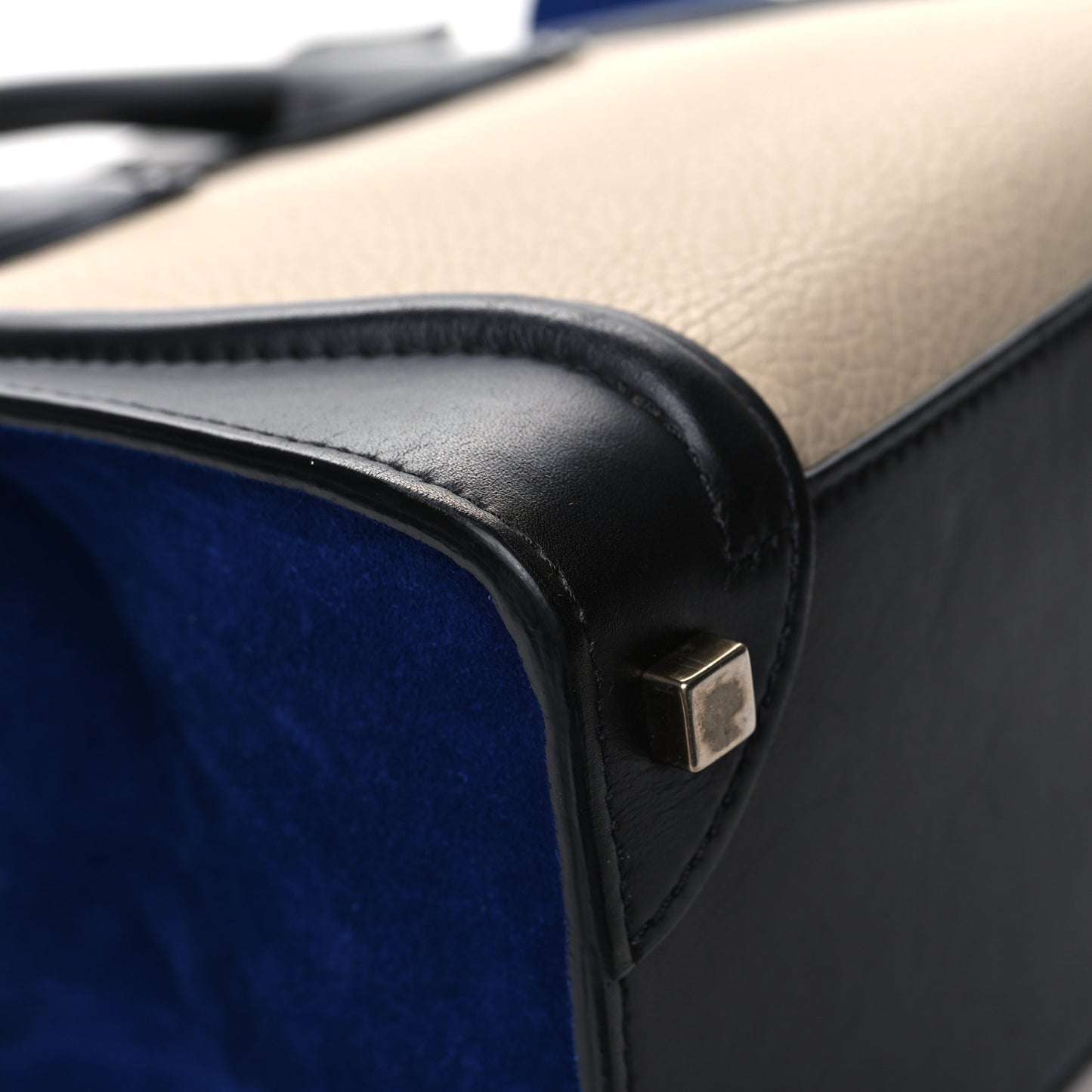 Elephant Calfskin Suede Micro Tri-Color Luggage Sand