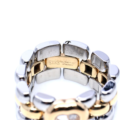 Chopard 18K Yellow Gold Stainless Steel Happy Diamonds Heart Ring 62 10 4 of 5