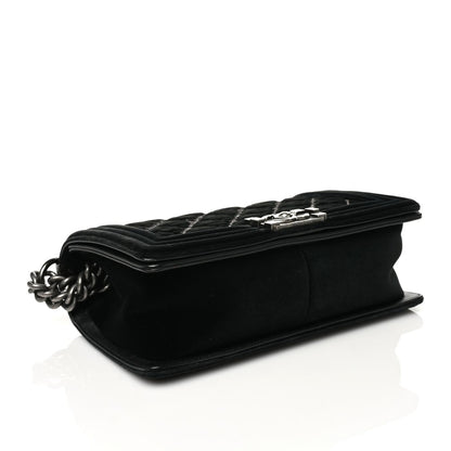 Chanel Velvet Quilted Medium Boy Flap Black 3 of 8