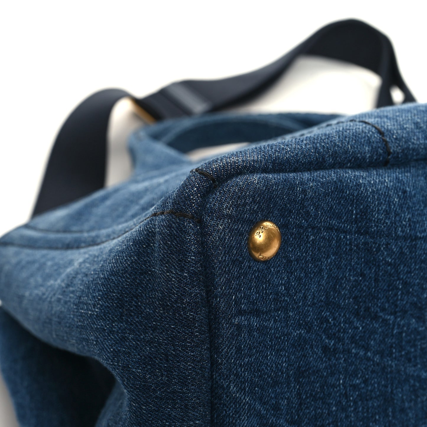 Denim Logo Tote Bleu