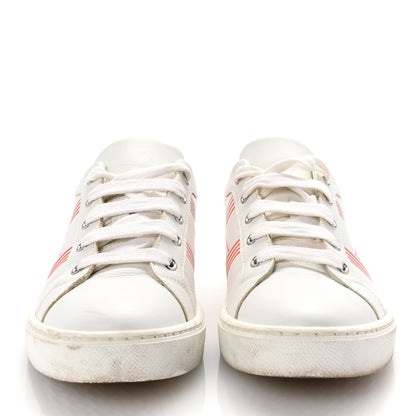 Hermes Calfskin Womens Advantage Sneakers 38 White Orange 3 of 11