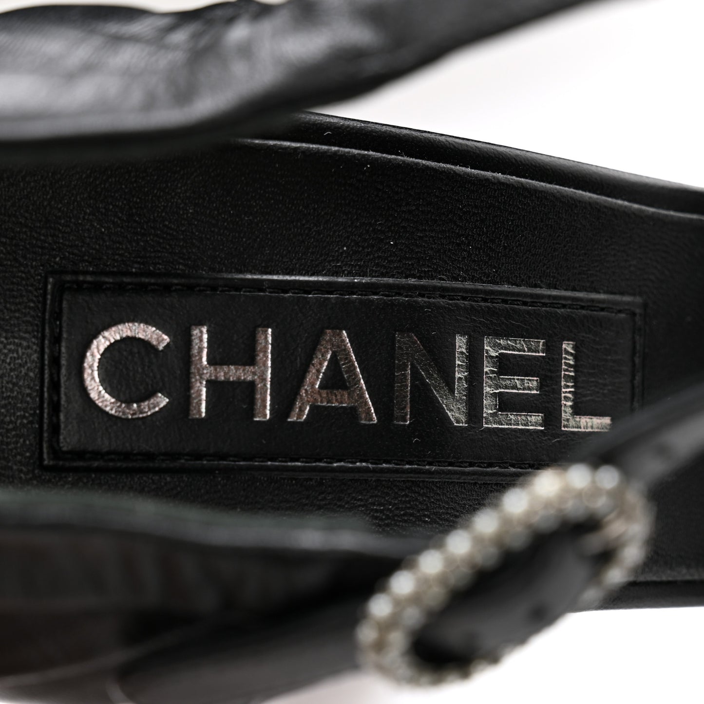 Lambskin Pearl CC Sandals 40 Black