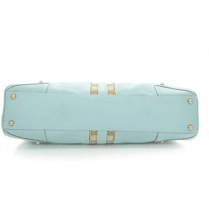 Gucci Leather Monogram Web Bardot Turquoise 4 of 10