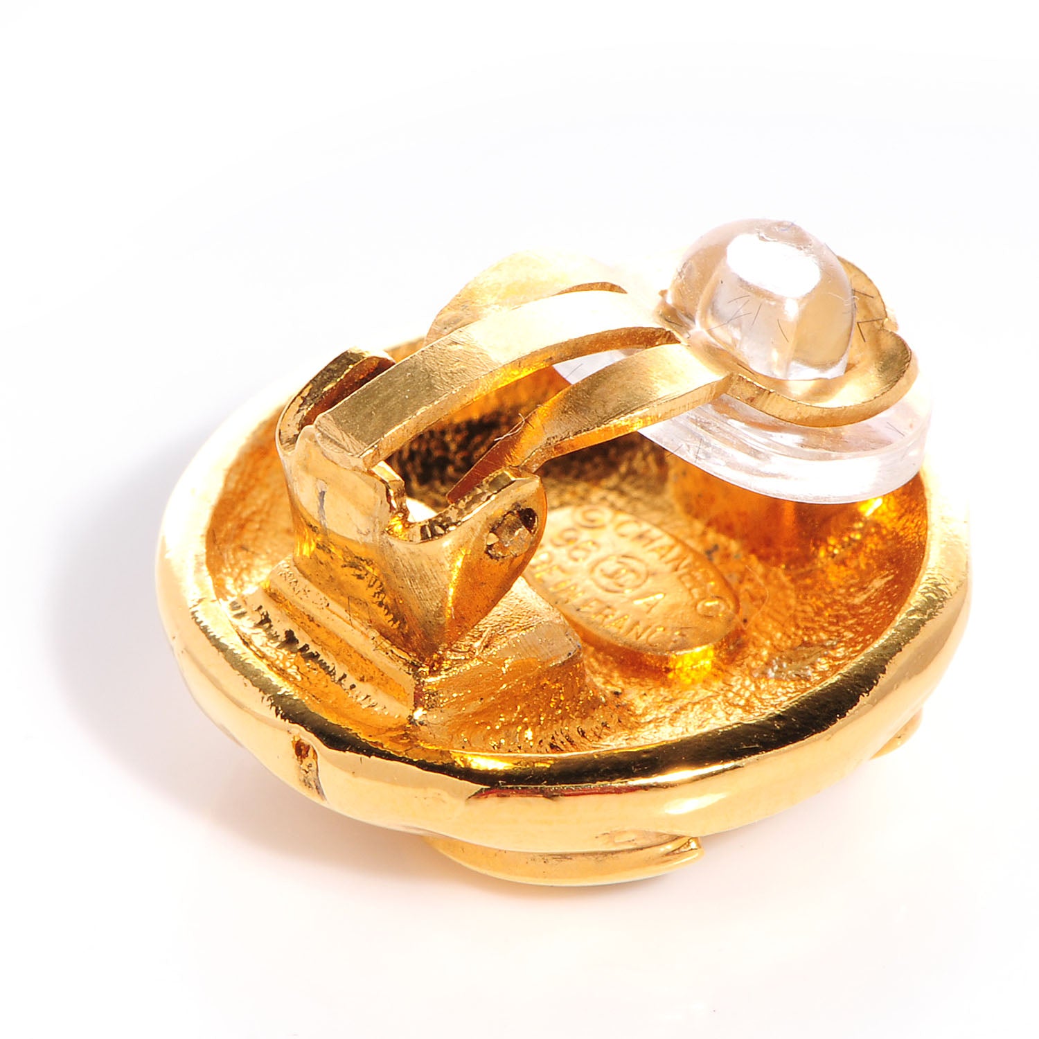 Chanel CC Clip On Earrings Gold 5 of 5