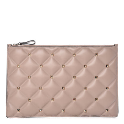 Valentino Garavani Nappa Candystud Zip Pouch Poudre 1 of 8