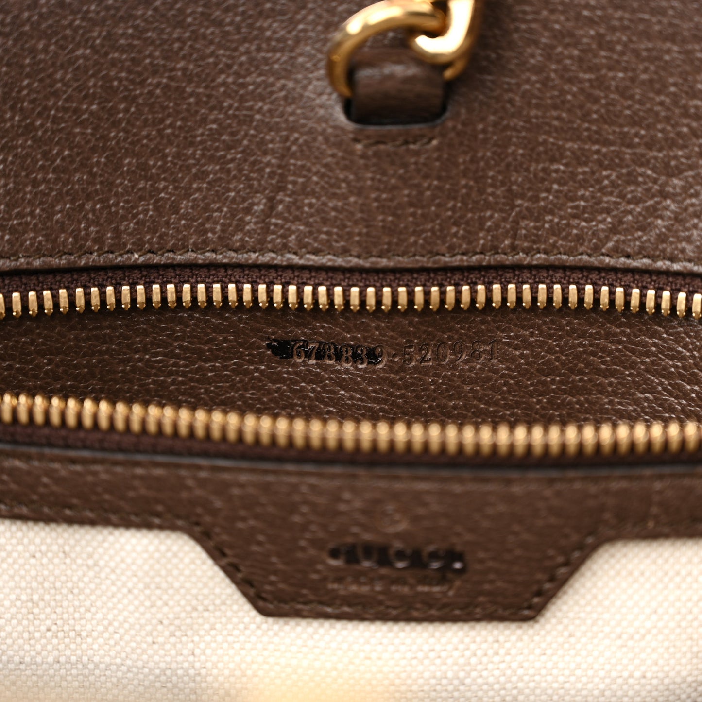 Monogram Jumbo GG Textured Dollar Calfskin Web Tote Bag Camel Ebony New Acero