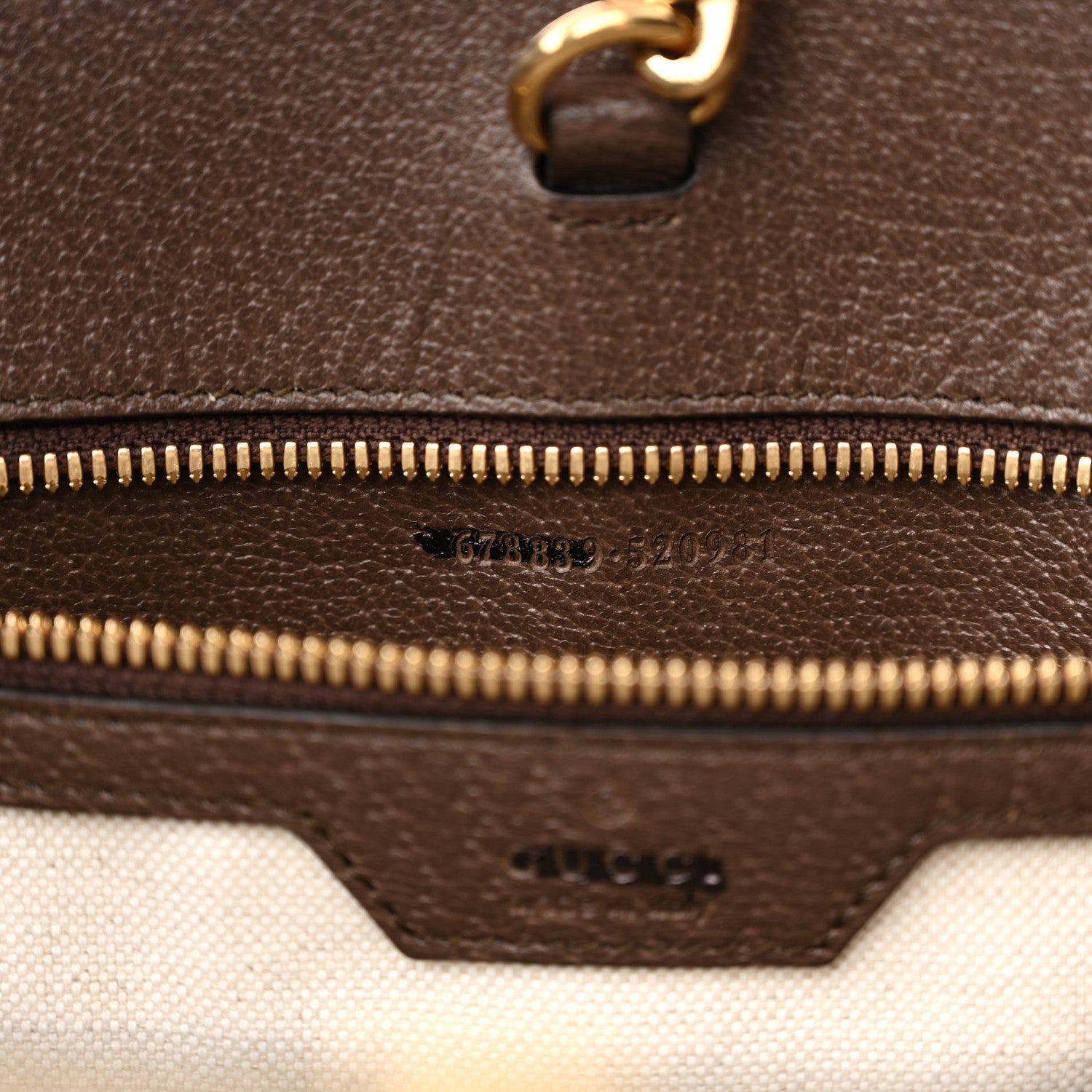 Gucci Monogram Jumbo GG Textured Dollar Calfskin Web Tote Bag Camel Ebony New Acero 5 of 10