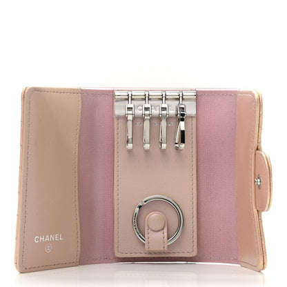 Chanel Iridescent Calfskin Quilted Classic 4 Key Holder Wallet Pink 5 of 8
