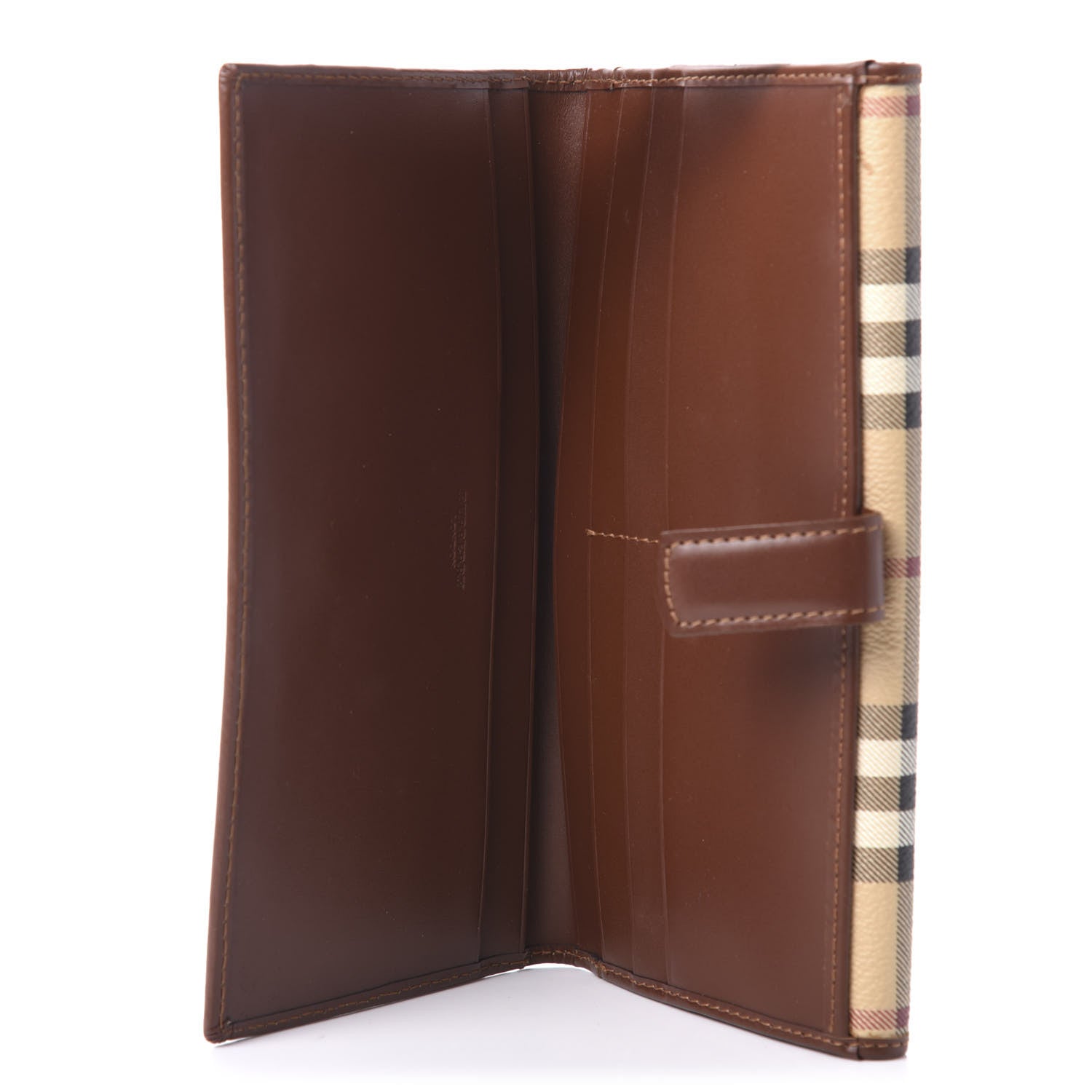 Burberry Haymarket Check Continental Wallet Brown 5 of 10