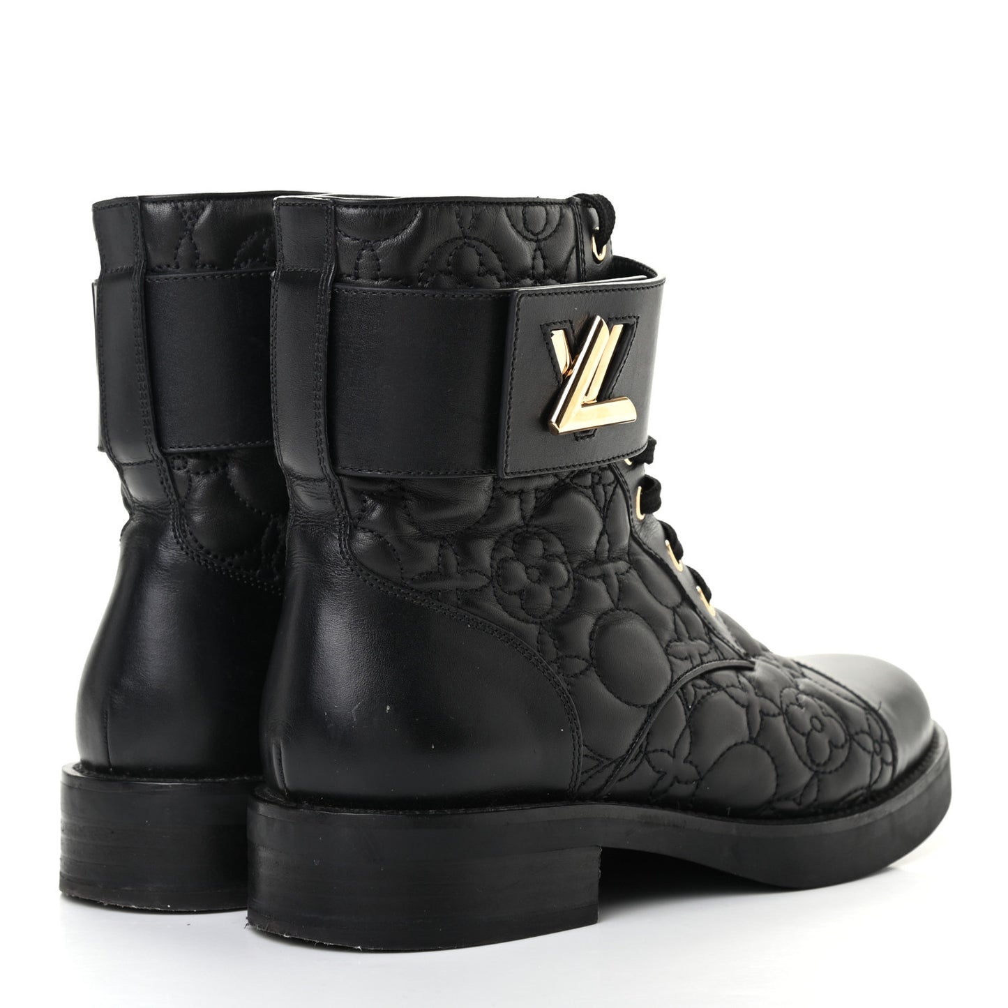 Calfskin Embossed Wonderland Ranger Boots 36.5 Black