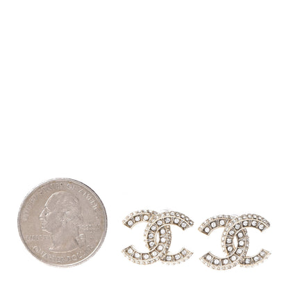 Chanel Crystal CC Earrings Gold 2 of 5