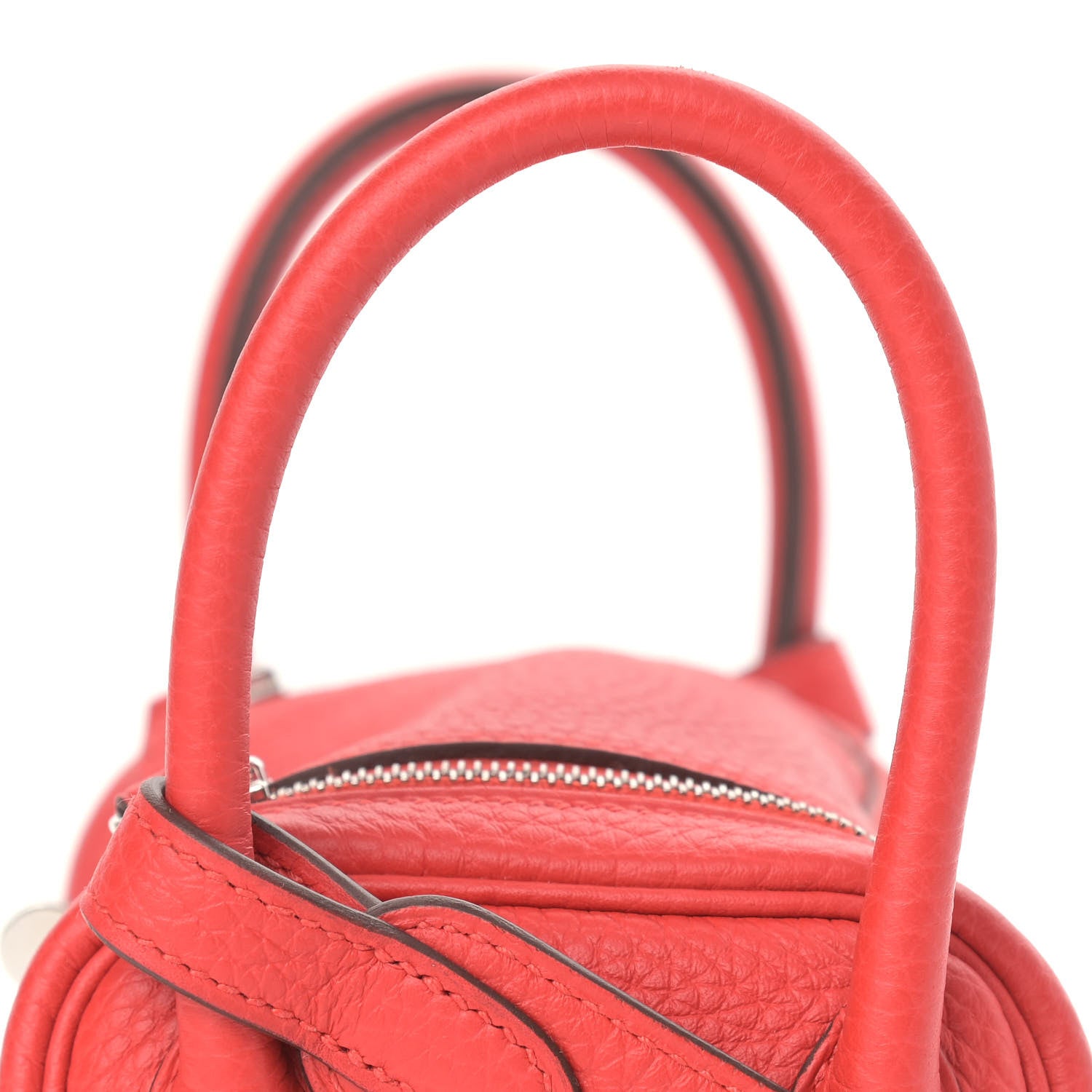 Hermes Taurillon Clemence Mini Lindy 20 Rouge Tomate 11 of 13