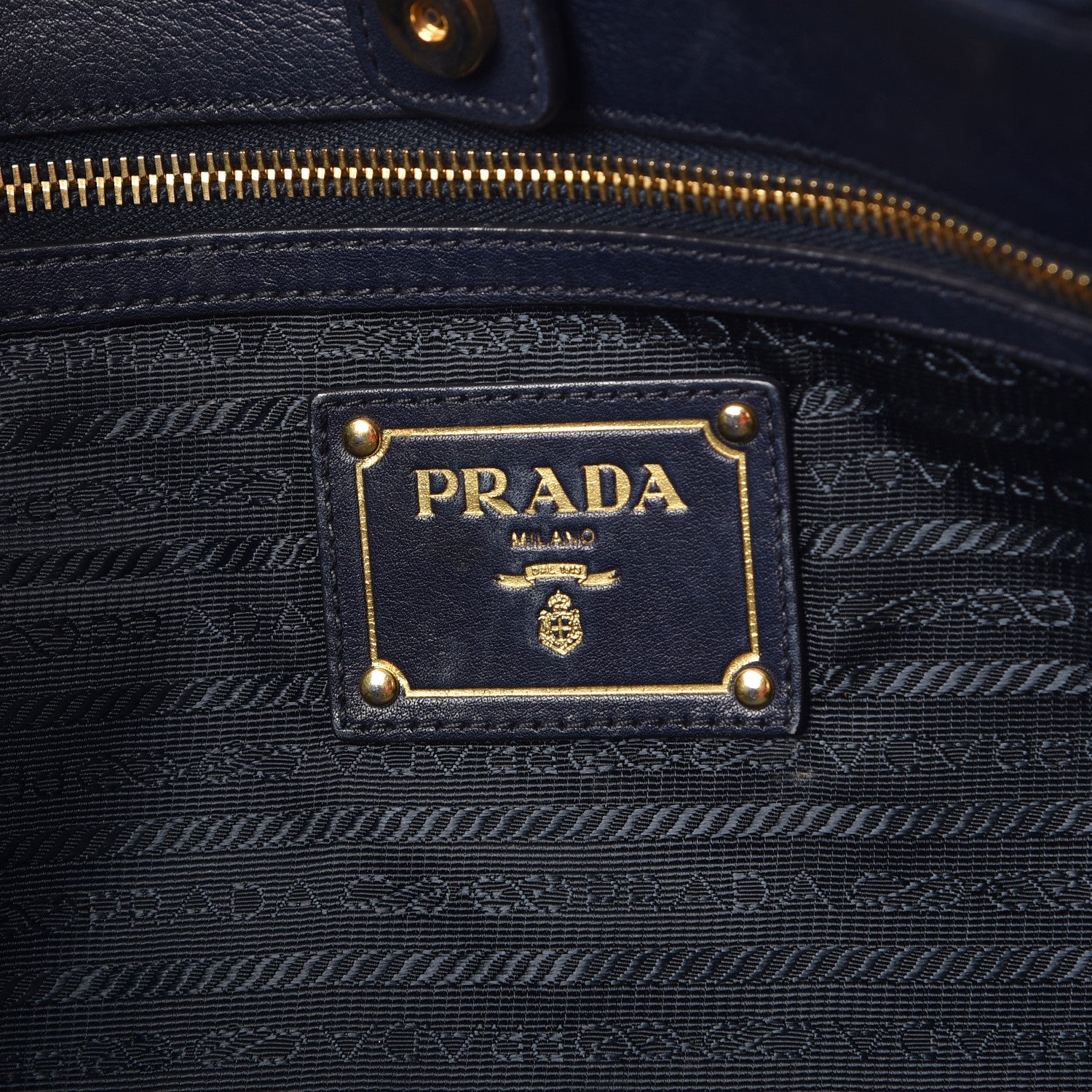 Prada Tessuto Nylon Chevron Quilted Tote Navy 6 of 13