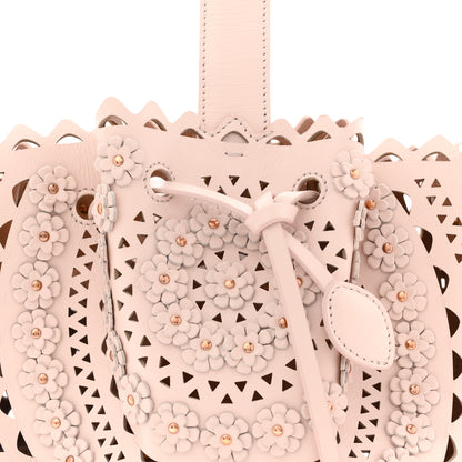 Alaia Calfskin Laser Cut Floral Studded Rose-Marie 19 Bag Sable 8 of 11