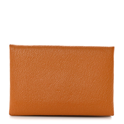 Hermes Chevre Mysore Verso Calvi Card Case Caramel Rose Sakura 1 of 8