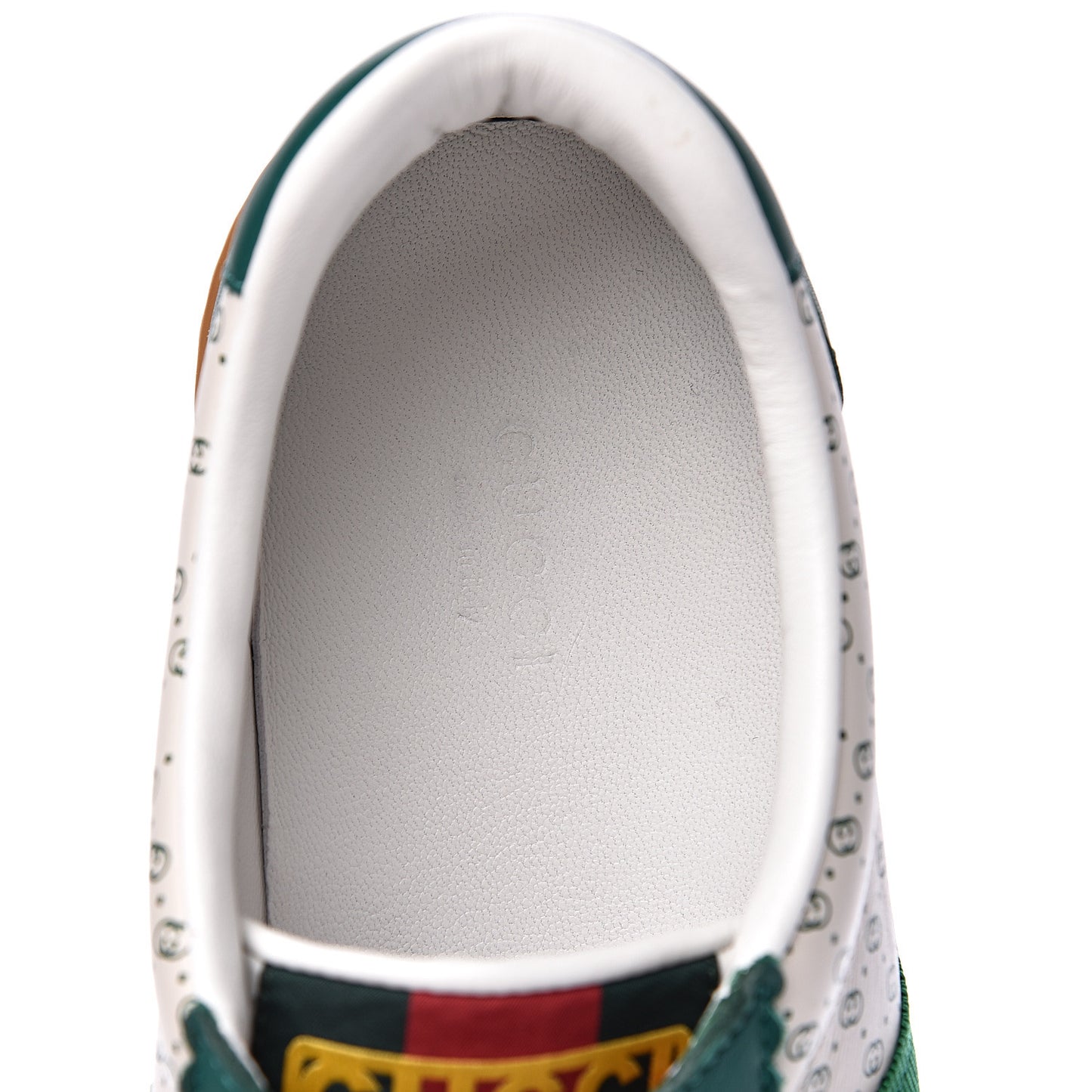 X DAPPER DAN Calfskin Suede GG Micro Monogram G74 Sneakers 39.5 Emerald Mystic White